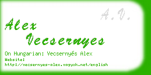 alex vecsernyes business card